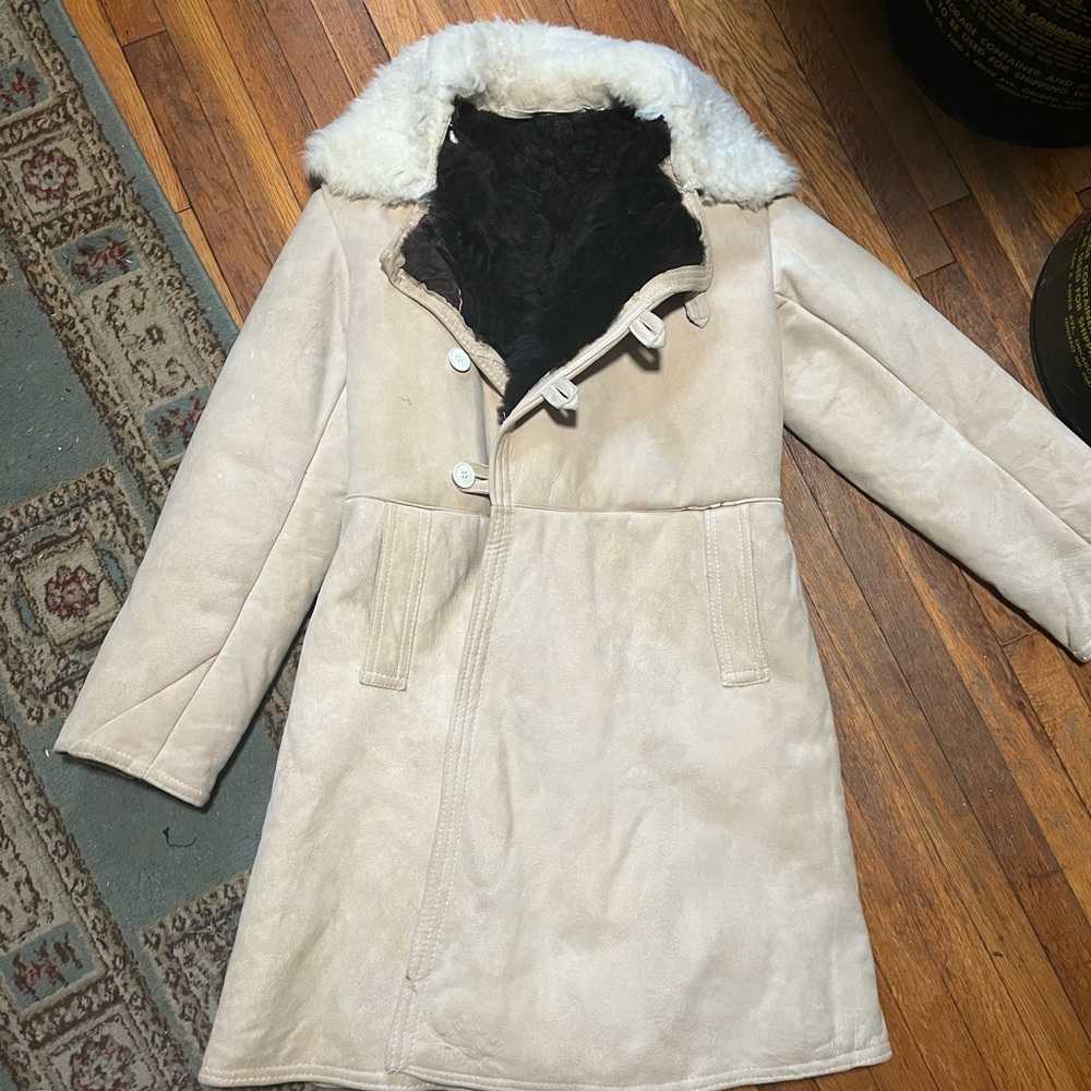 Vintage Soviet Bekesha Sheepskin coat size 38 or Small-Medium Shearling Leather